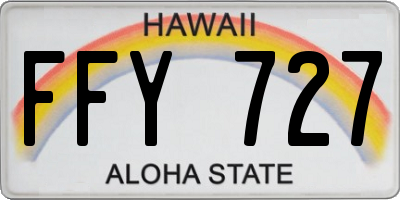 HI license plate FFY727