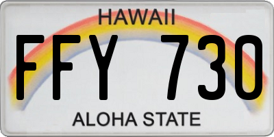 HI license plate FFY730