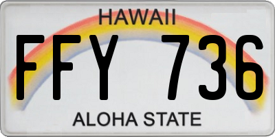 HI license plate FFY736