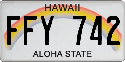 HI license plate FFY742