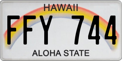 HI license plate FFY744
