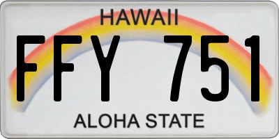 HI license plate FFY751