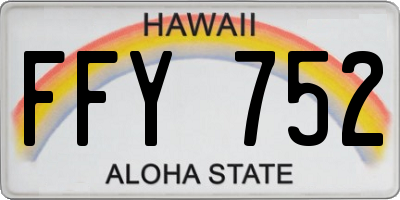 HI license plate FFY752