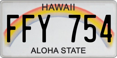 HI license plate FFY754
