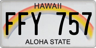 HI license plate FFY757