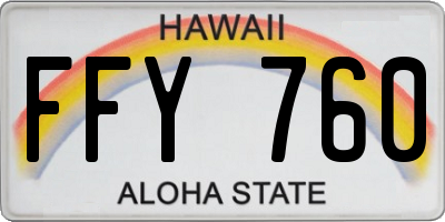 HI license plate FFY760