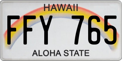 HI license plate FFY765