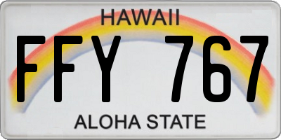 HI license plate FFY767
