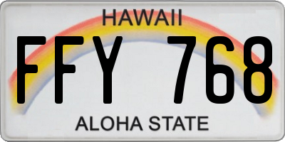 HI license plate FFY768
