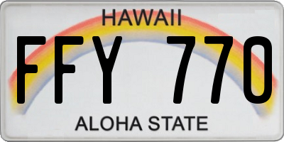 HI license plate FFY770