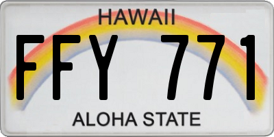 HI license plate FFY771