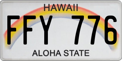 HI license plate FFY776