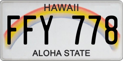 HI license plate FFY778