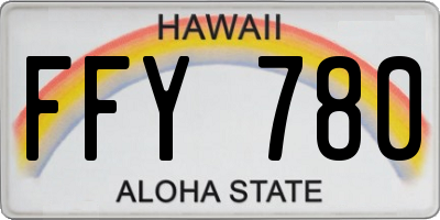 HI license plate FFY780