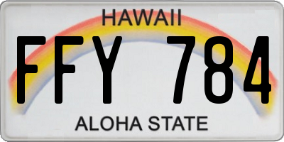 HI license plate FFY784