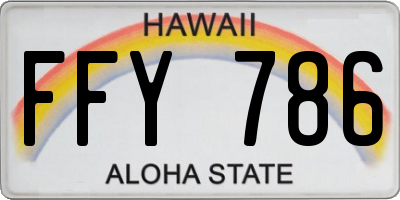 HI license plate FFY786