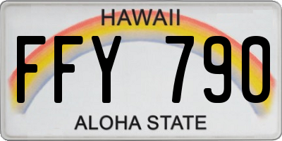 HI license plate FFY790