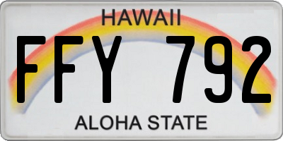 HI license plate FFY792