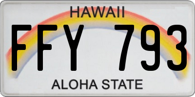 HI license plate FFY793