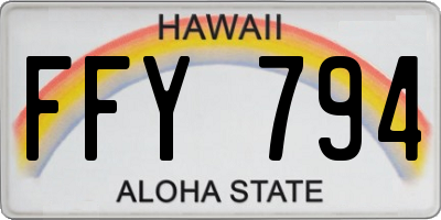 HI license plate FFY794