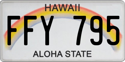 HI license plate FFY795