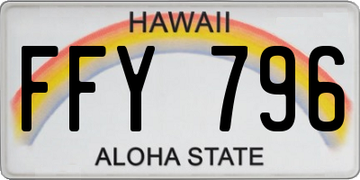 HI license plate FFY796