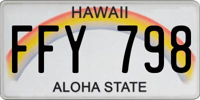 HI license plate FFY798