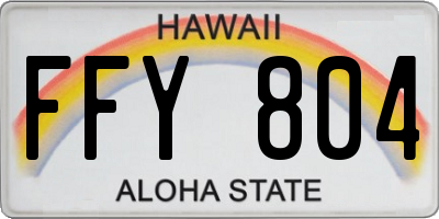 HI license plate FFY804
