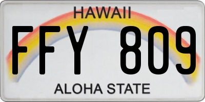 HI license plate FFY809