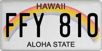 HI license plate FFY810