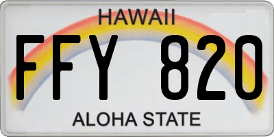 HI license plate FFY820
