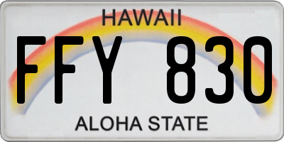 HI license plate FFY830