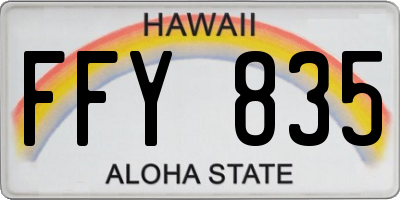 HI license plate FFY835