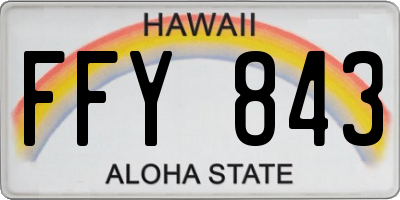 HI license plate FFY843