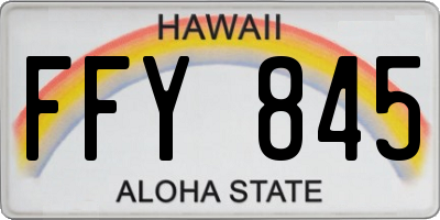 HI license plate FFY845