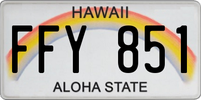 HI license plate FFY851