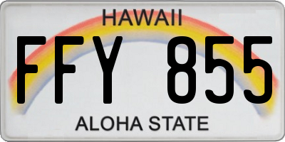 HI license plate FFY855