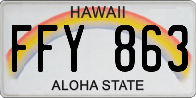 HI license plate FFY863