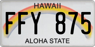HI license plate FFY875