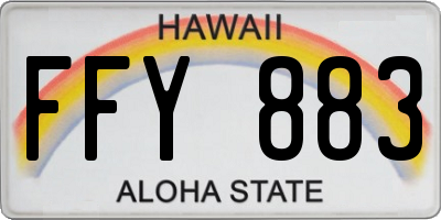 HI license plate FFY883