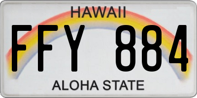 HI license plate FFY884