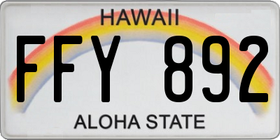 HI license plate FFY892