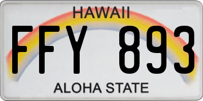 HI license plate FFY893