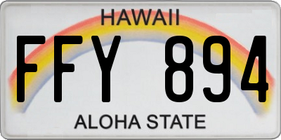 HI license plate FFY894
