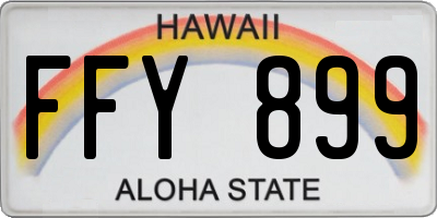 HI license plate FFY899