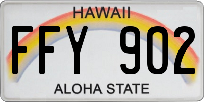 HI license plate FFY902