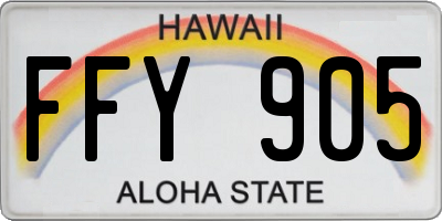 HI license plate FFY905