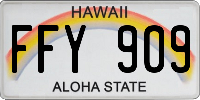 HI license plate FFY909