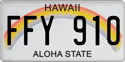 HI license plate FFY910