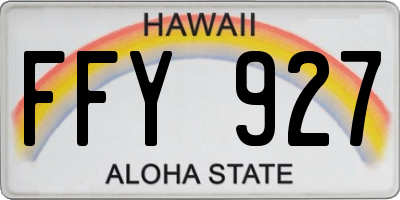 HI license plate FFY927